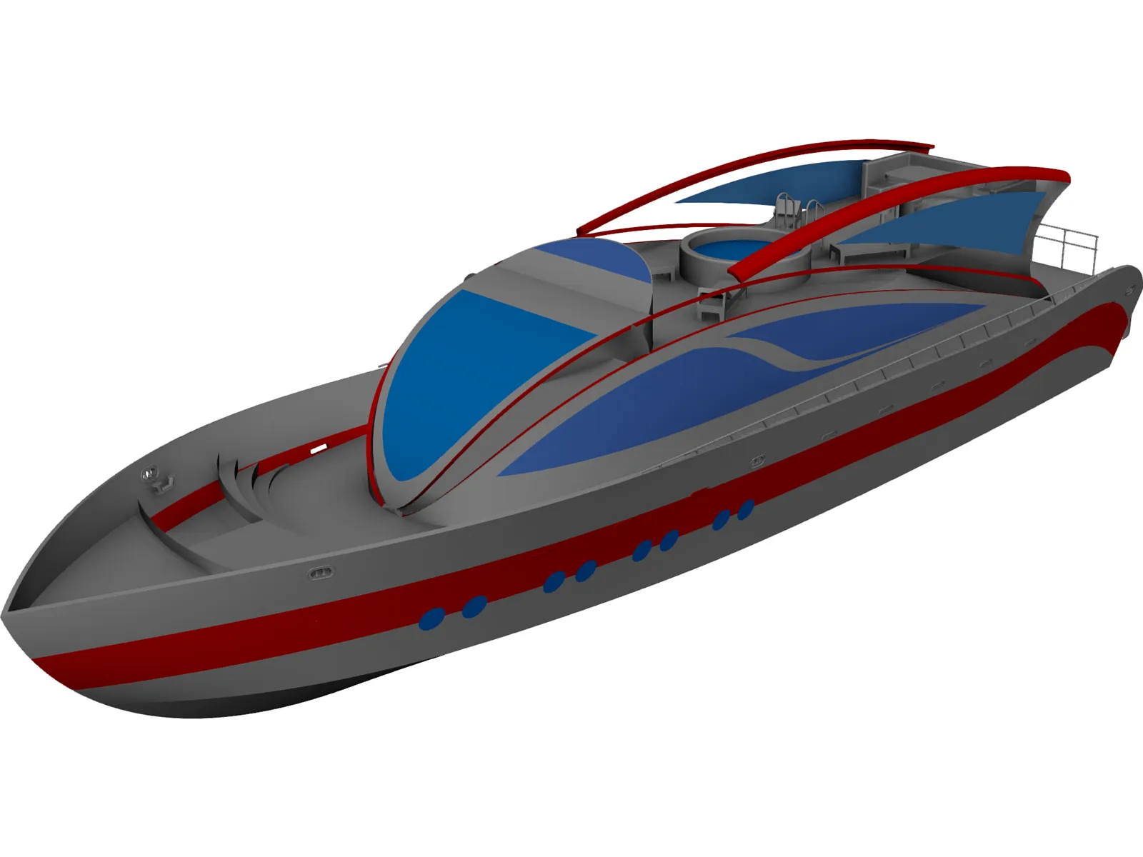 Super Yacht 34M 3D Model main preview