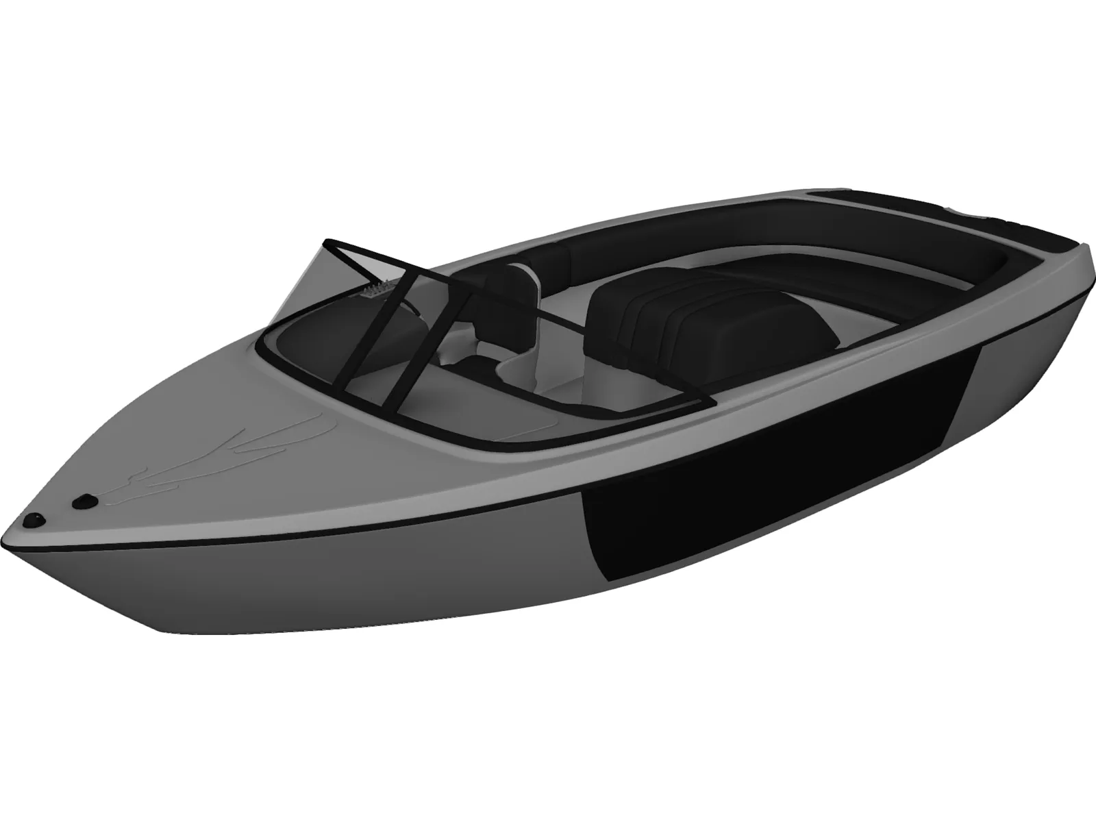 Fast Tender Boat 3D Model main preview