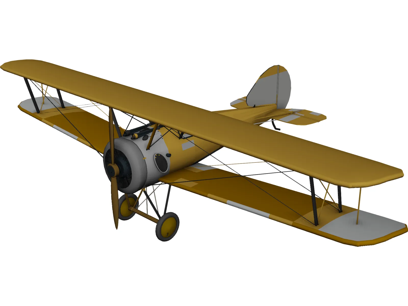 Biplane 3D Model main preview