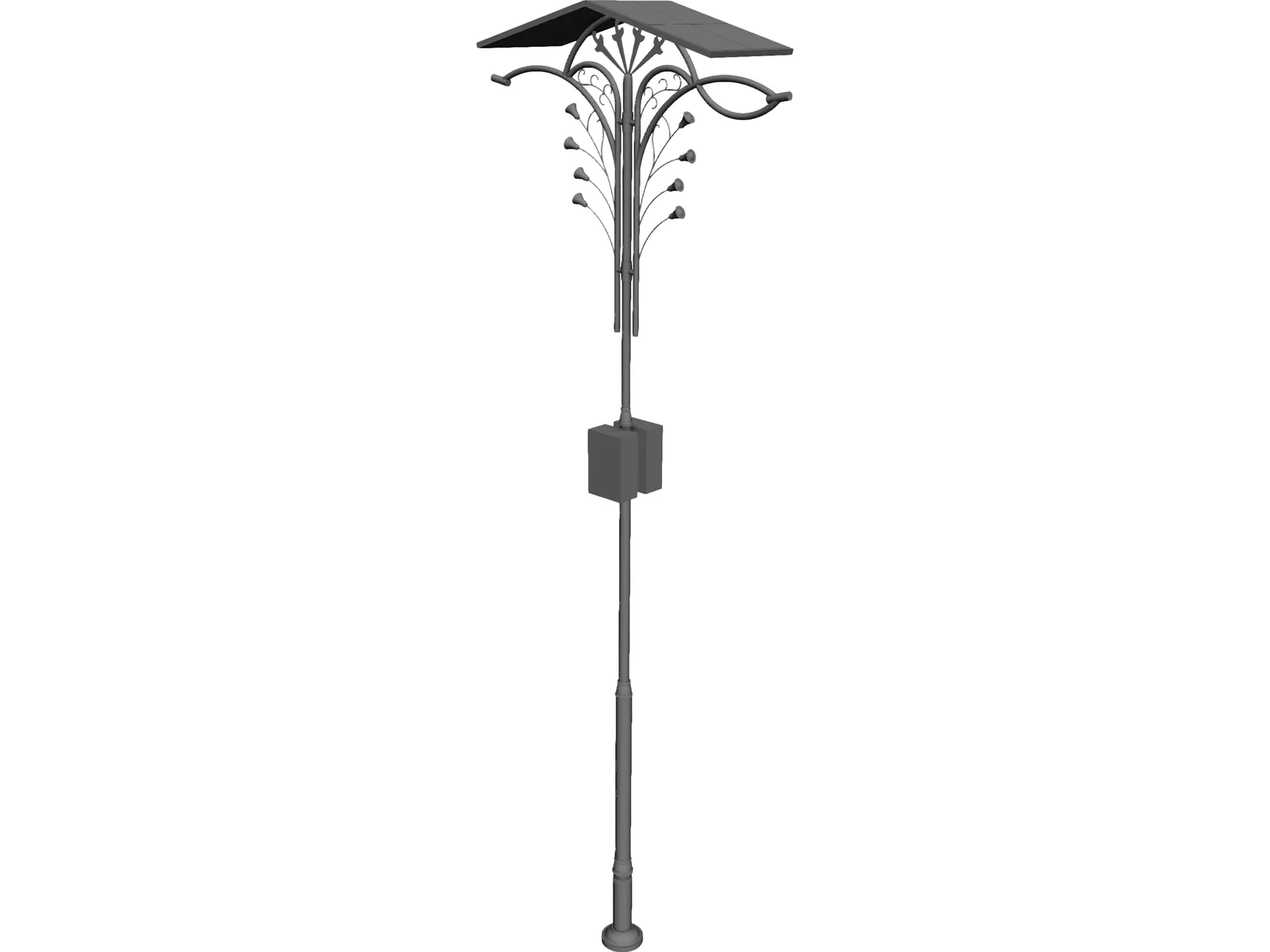 Street Lamp Solarcell 3D Model main preview