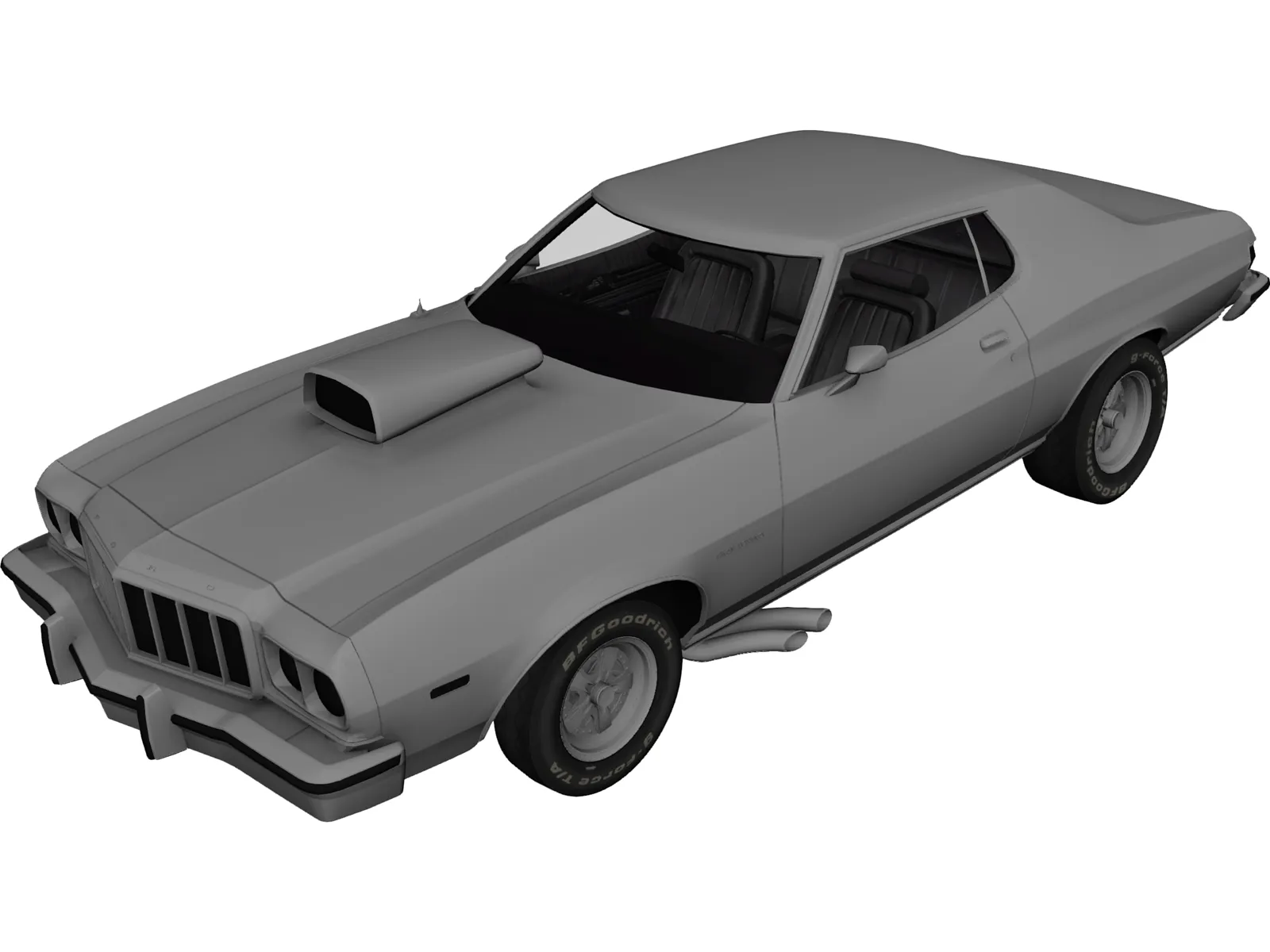 Ford Gran Torino (1973) 3D Model main preview