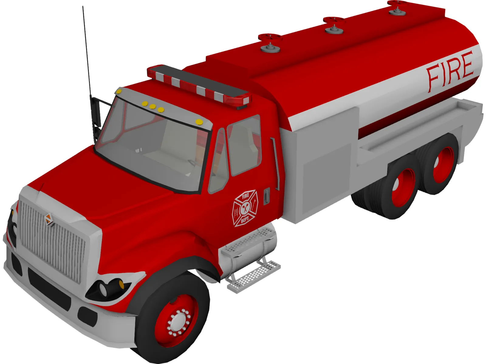 Fire Department Tanker 3D Model main preview