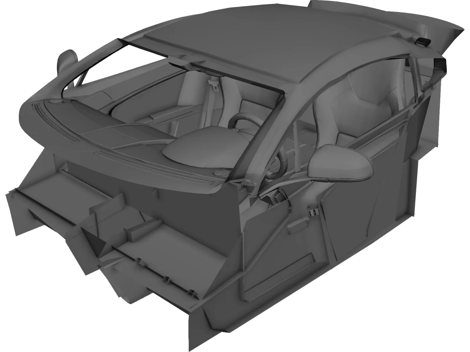Aston Martin V12 Vantage Interior (2010) 3D Model main preview