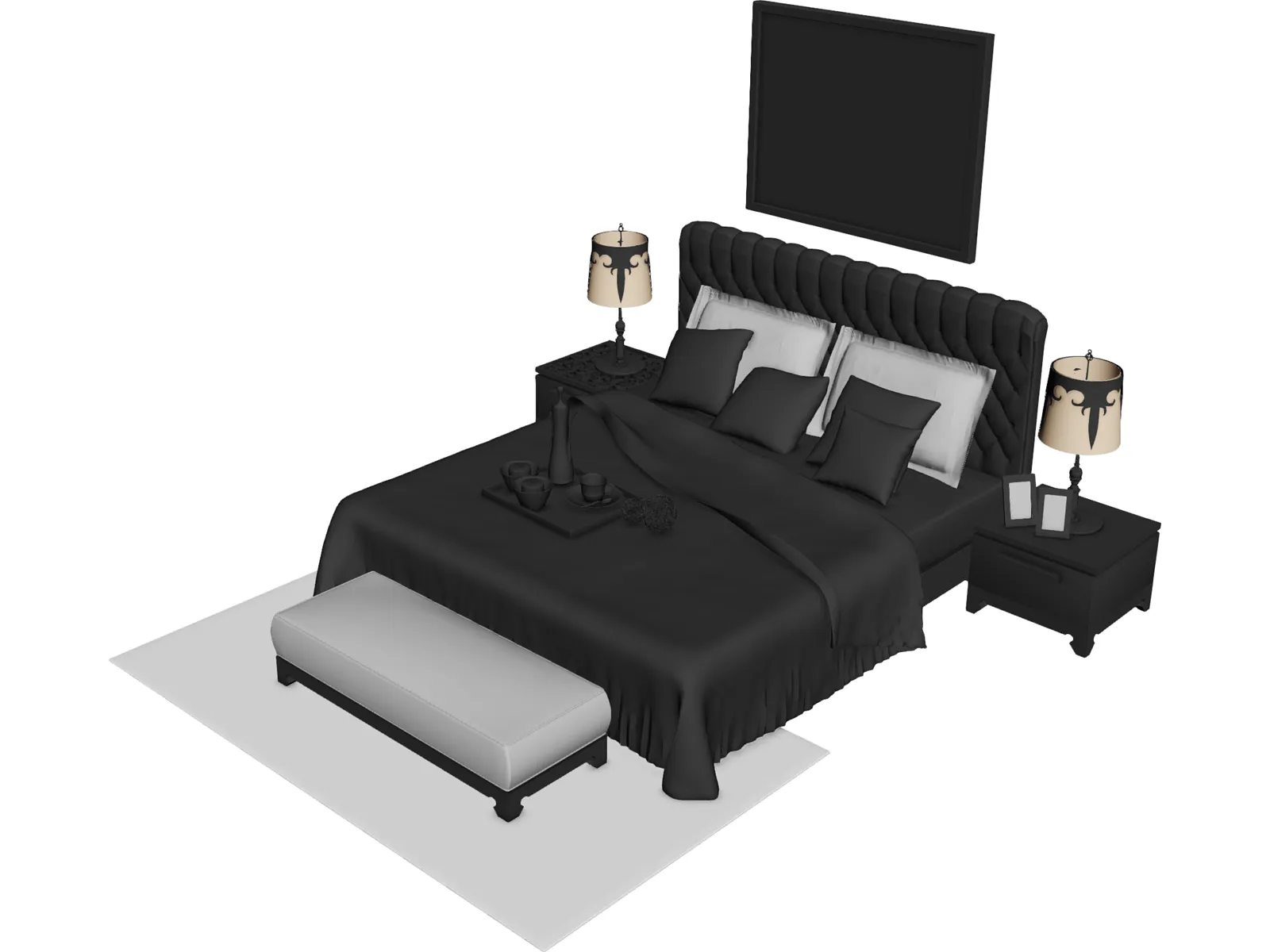 Bed 3D Model main preview
