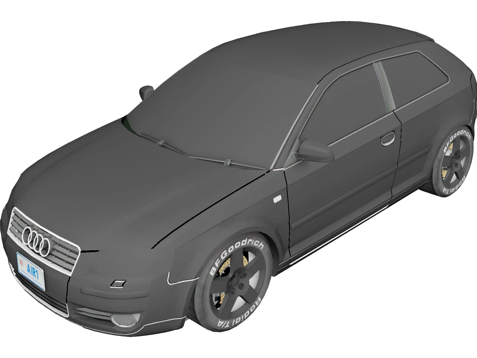 Audi A3 3.2 Quattro (2005) 3D Model main preview