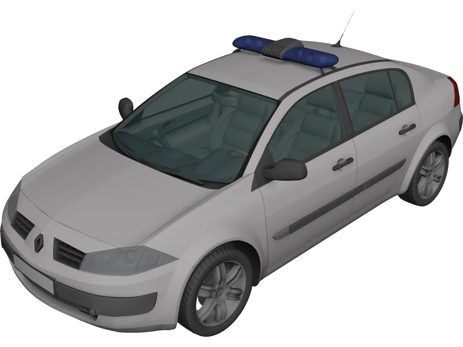 Renault Megane Police 3D Model main preview