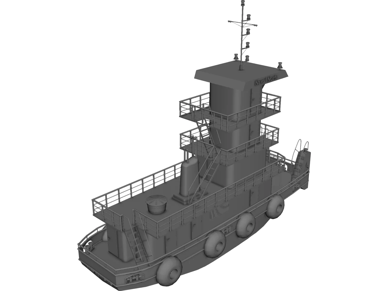 Empurrador Naval Norte 3D Model main preview