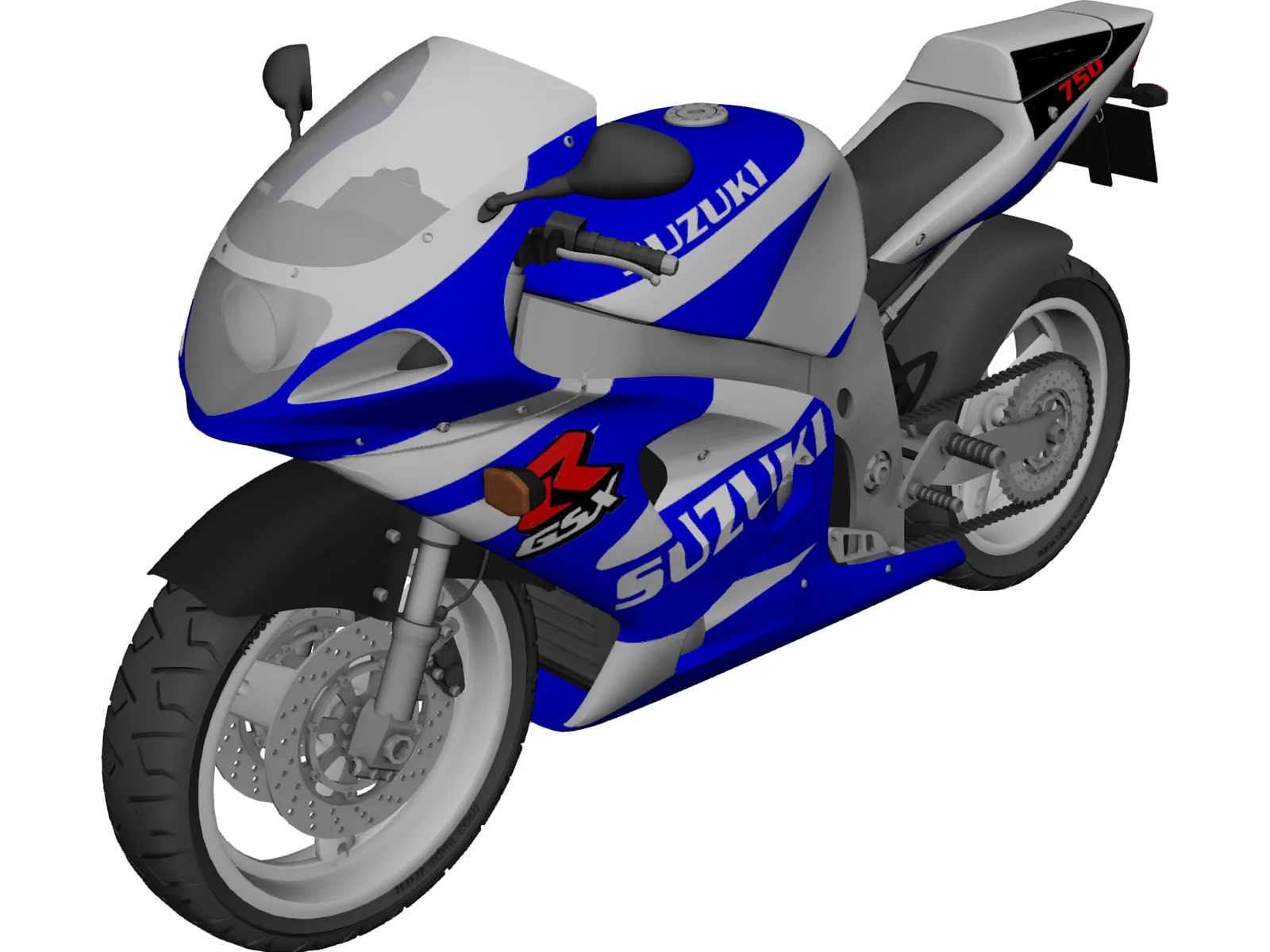 Suzuki GSX-R 750 3D Model main preview
