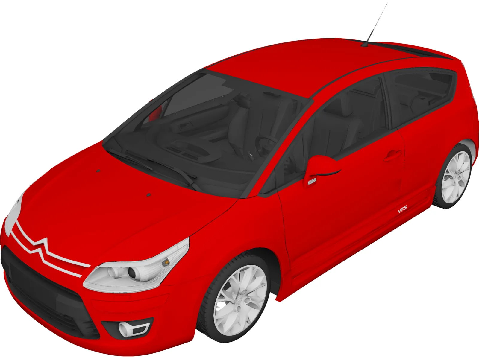 Citroen C4 VTS Coupe (2009) 3D Model main preview