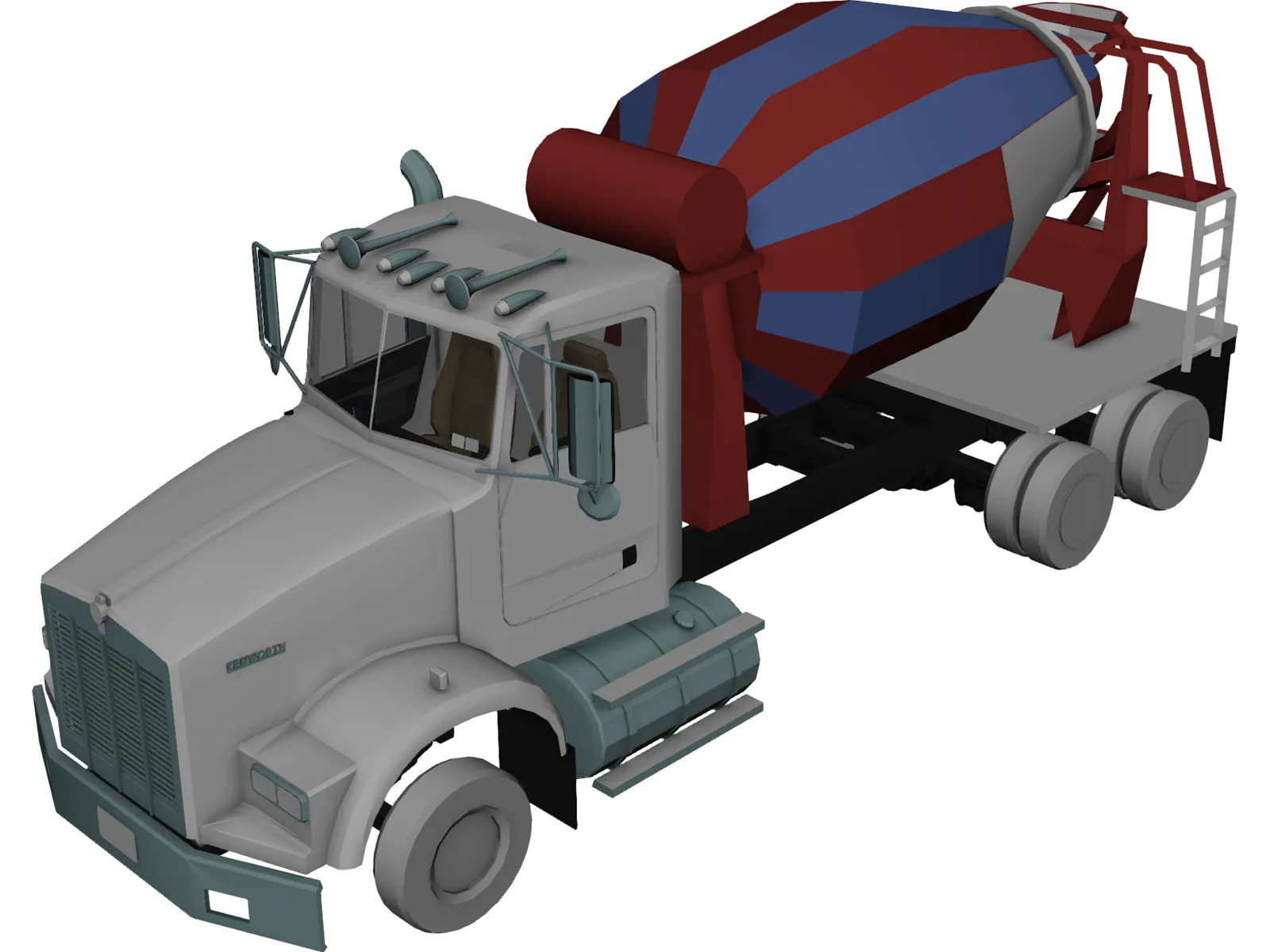 Kenworth T800 Mixer Truck 3D Model main preview