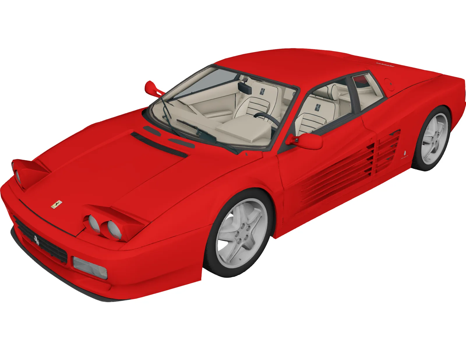 Ferrari 512 Testarossa 3D Model main preview