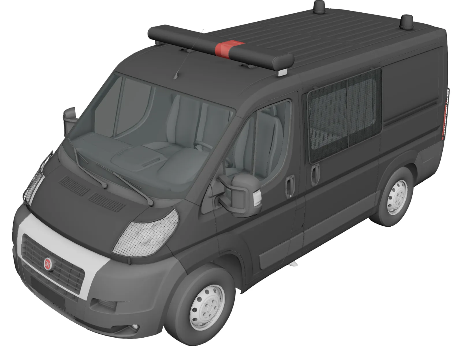 Fiat Ducato Police 3D Model main preview