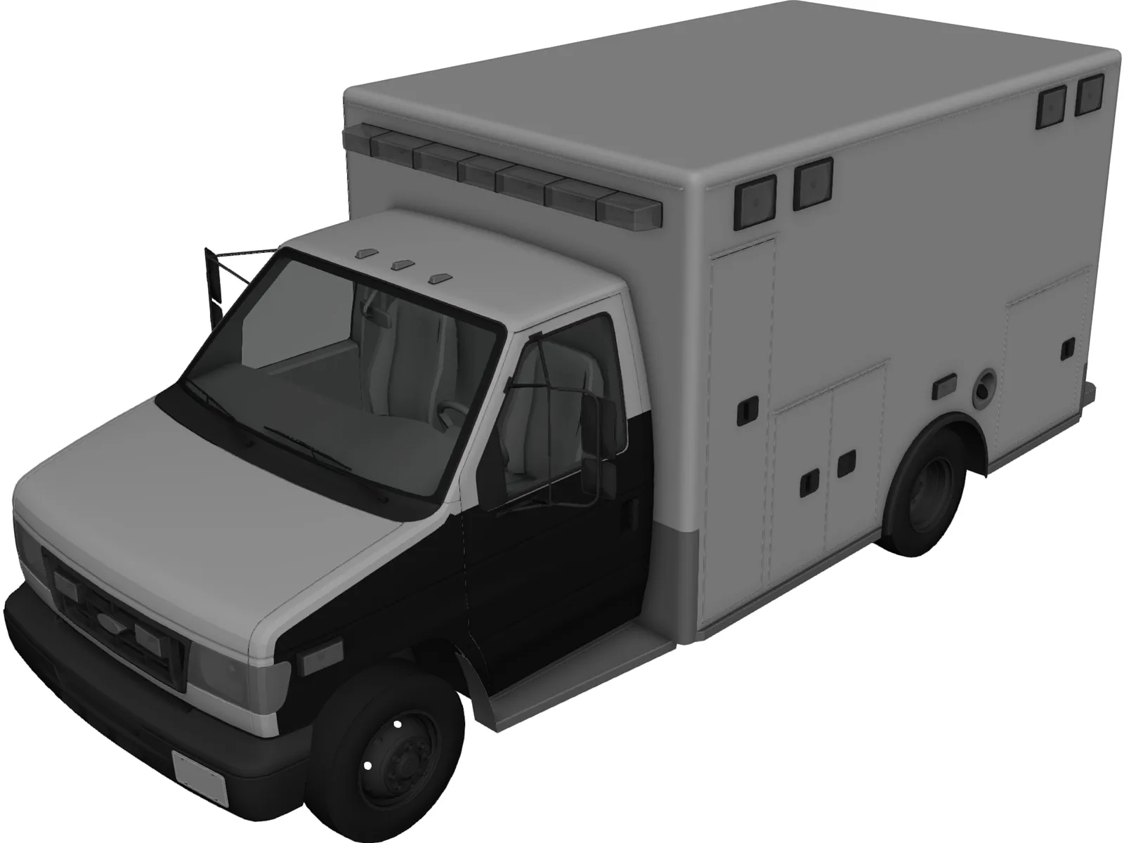 Ford E350 Ambulance 3D Model main preview