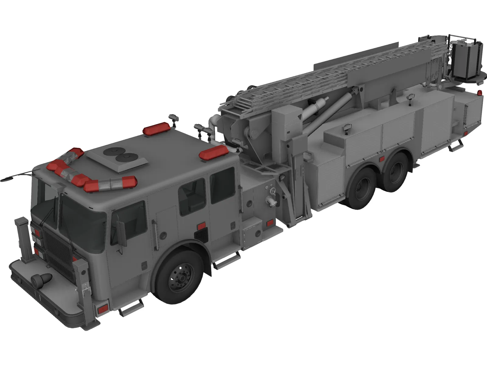 LaFrance Fire Truck 3D Model main preview
