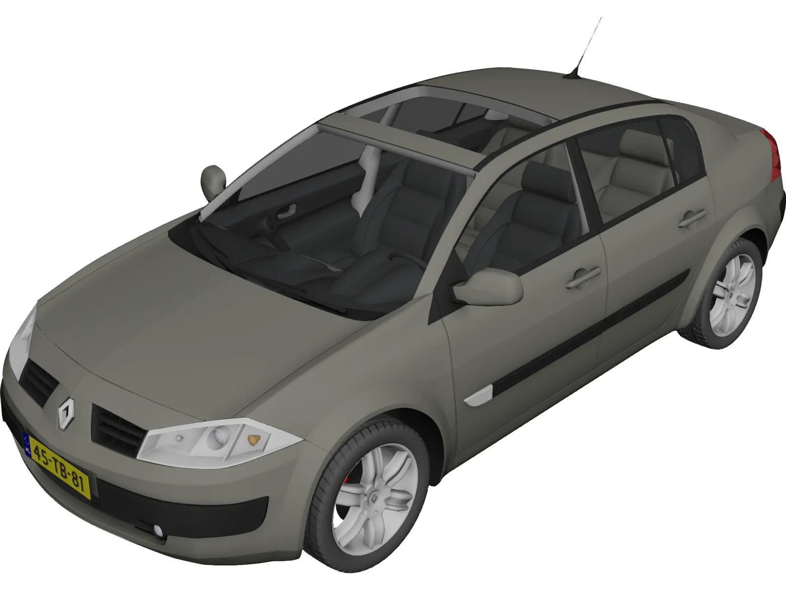Renault Megane II Sedan 3D Model main preview