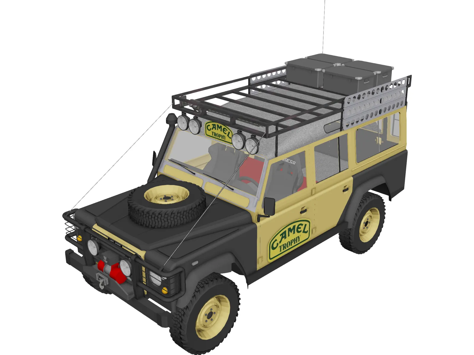 Land Rover Defender 110 Camel Trophy 3D Model main preview