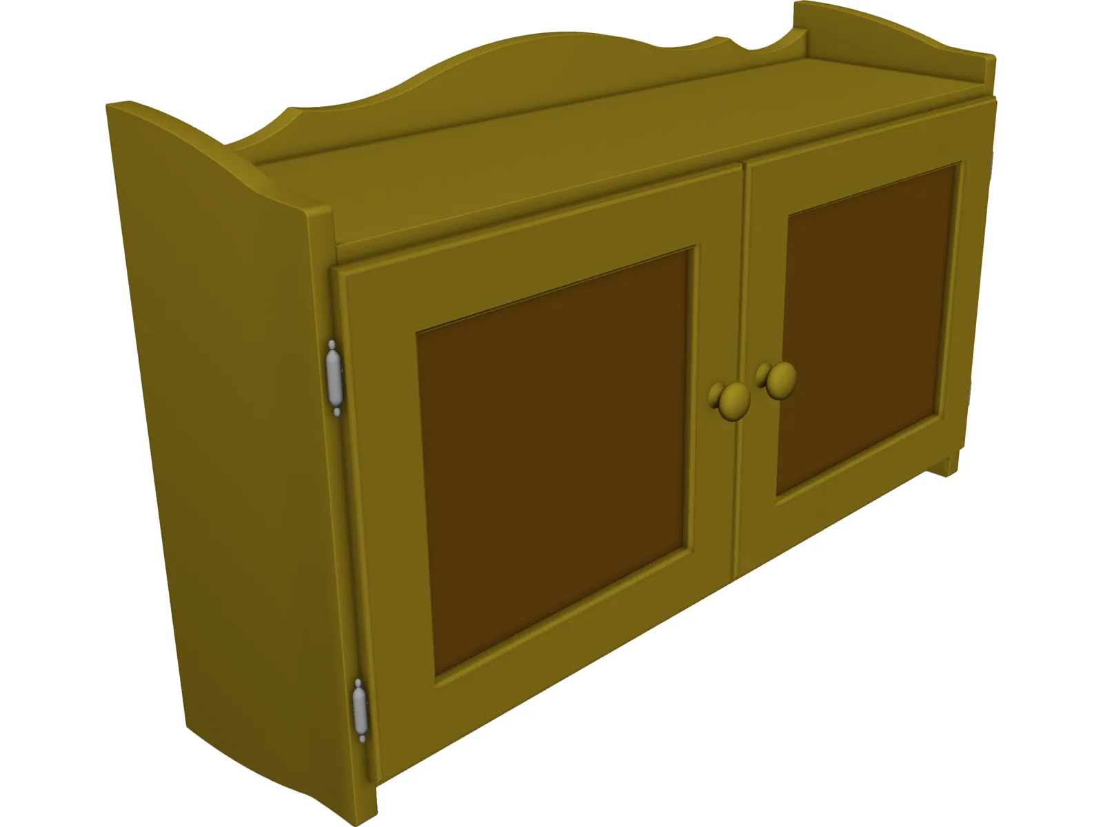 Wall Cabinet In Pine 3D Model main preview