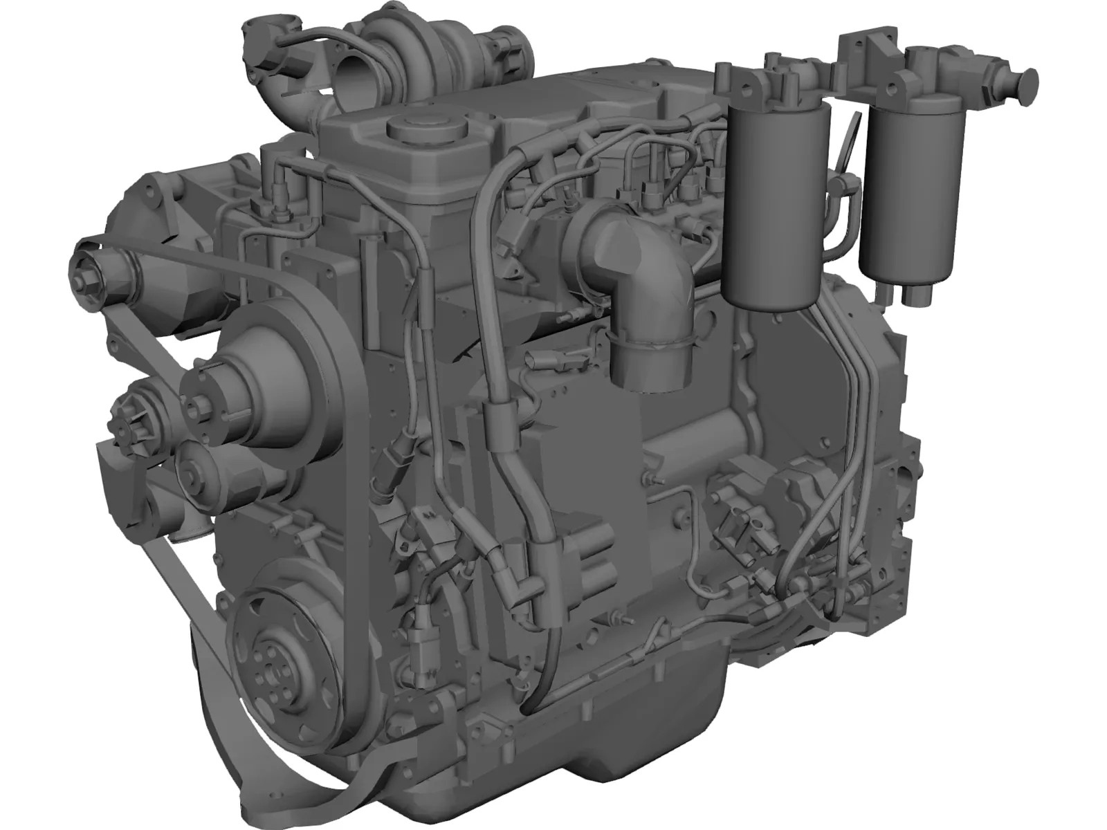 Cummins QSB4.5TAA Engine 3D Model main preview