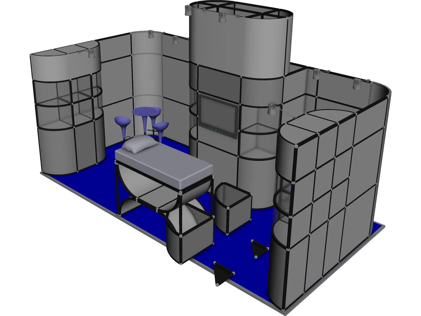 Modular Exhibition Booth 3D Model main preview