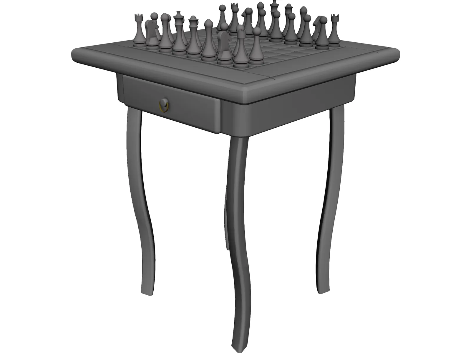 Chess Desk 3D Model main preview