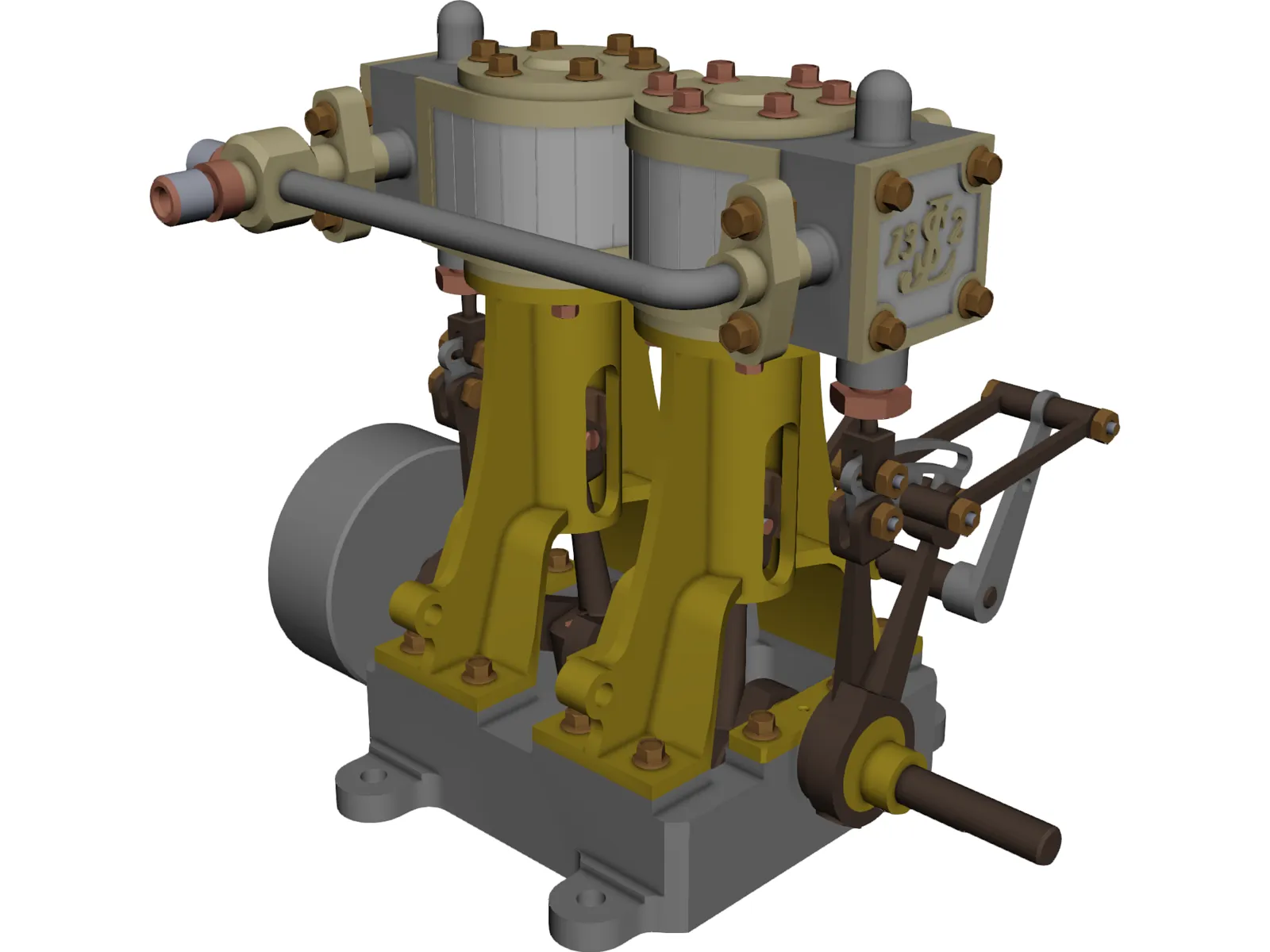 Steam Engine JLS-13-2 3D Model main preview