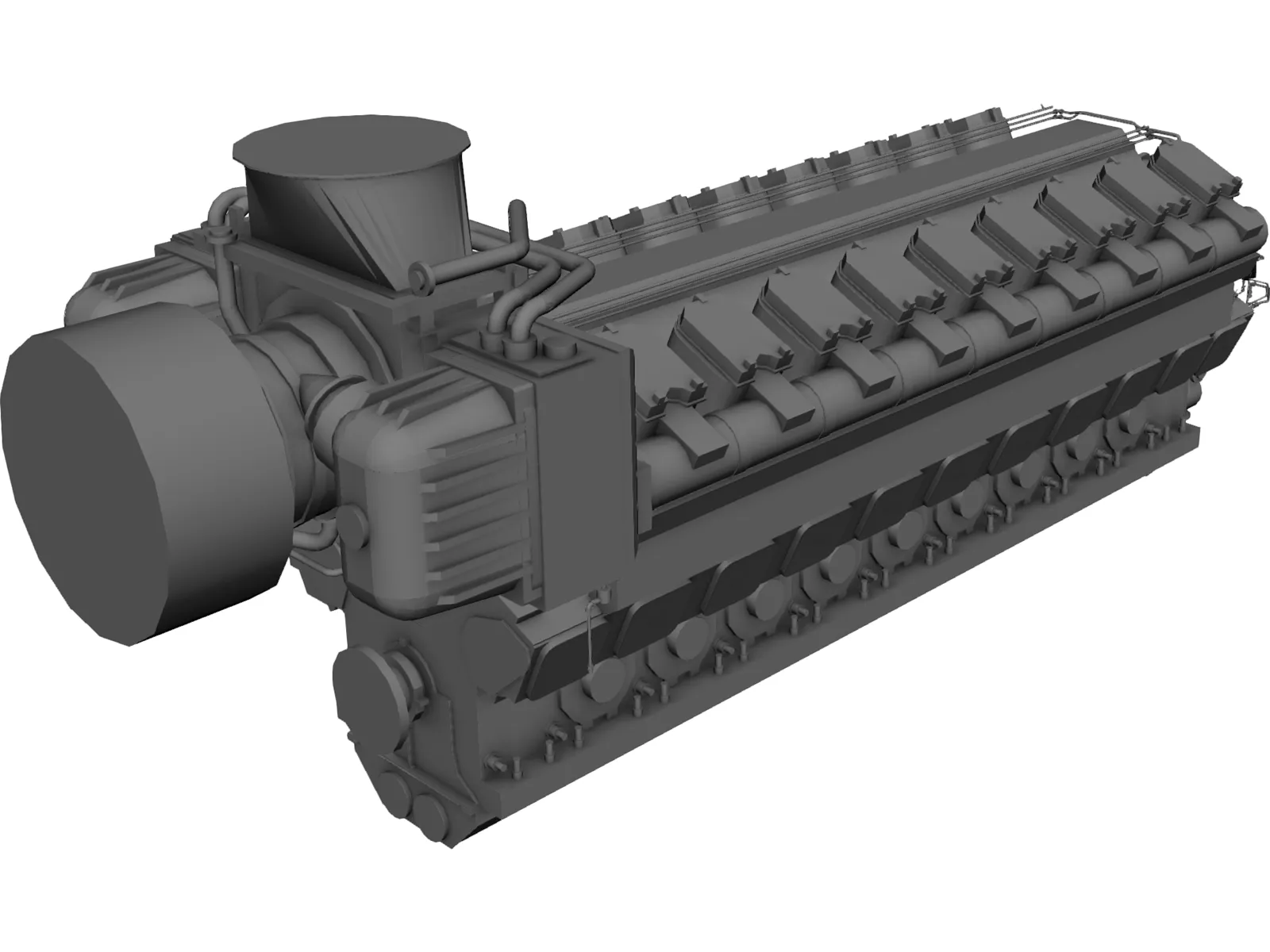 Diesel 18V48/60 Engine 3D Model main preview