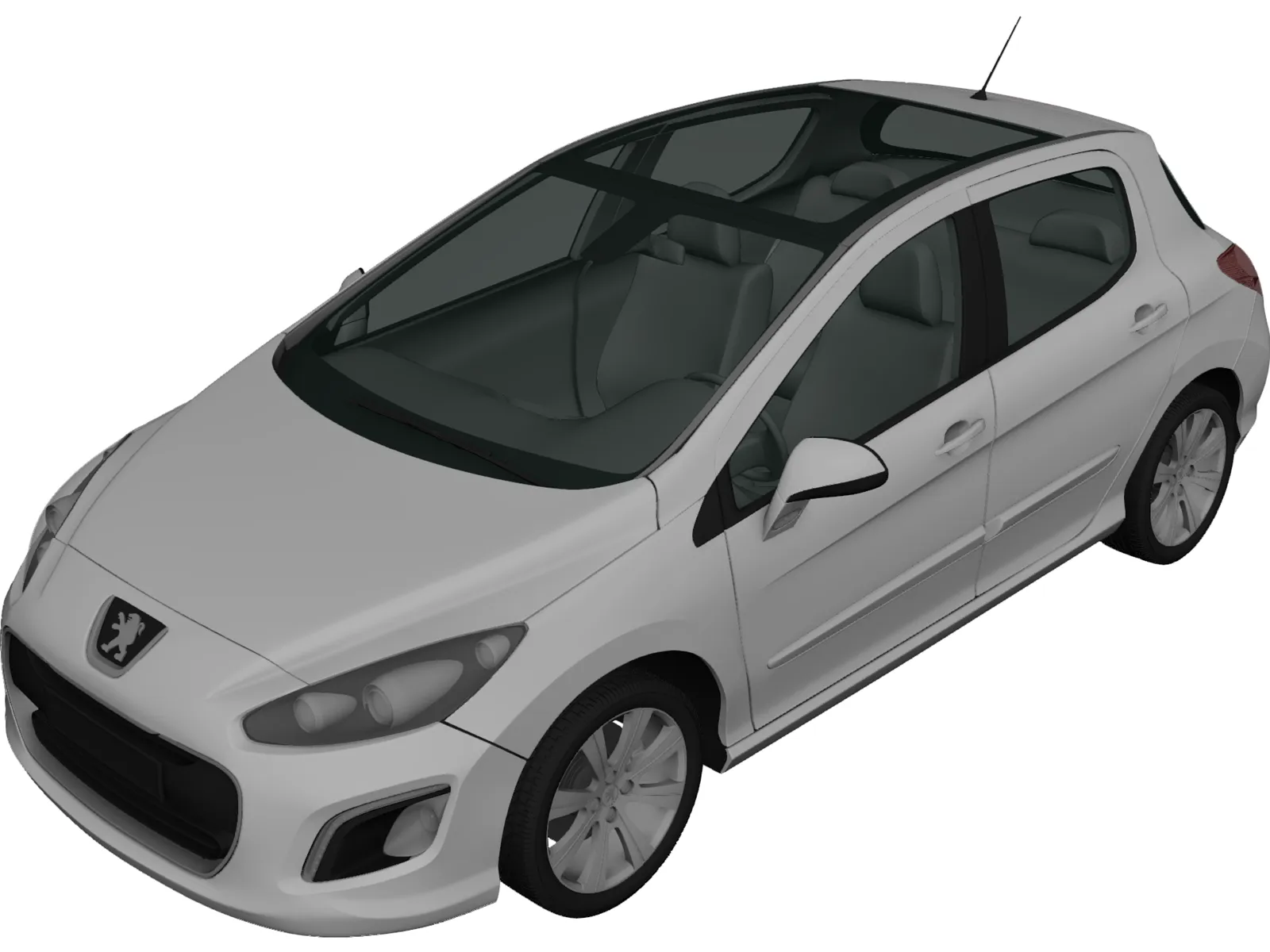 Peugeot 308 (2012) 3D Model main preview