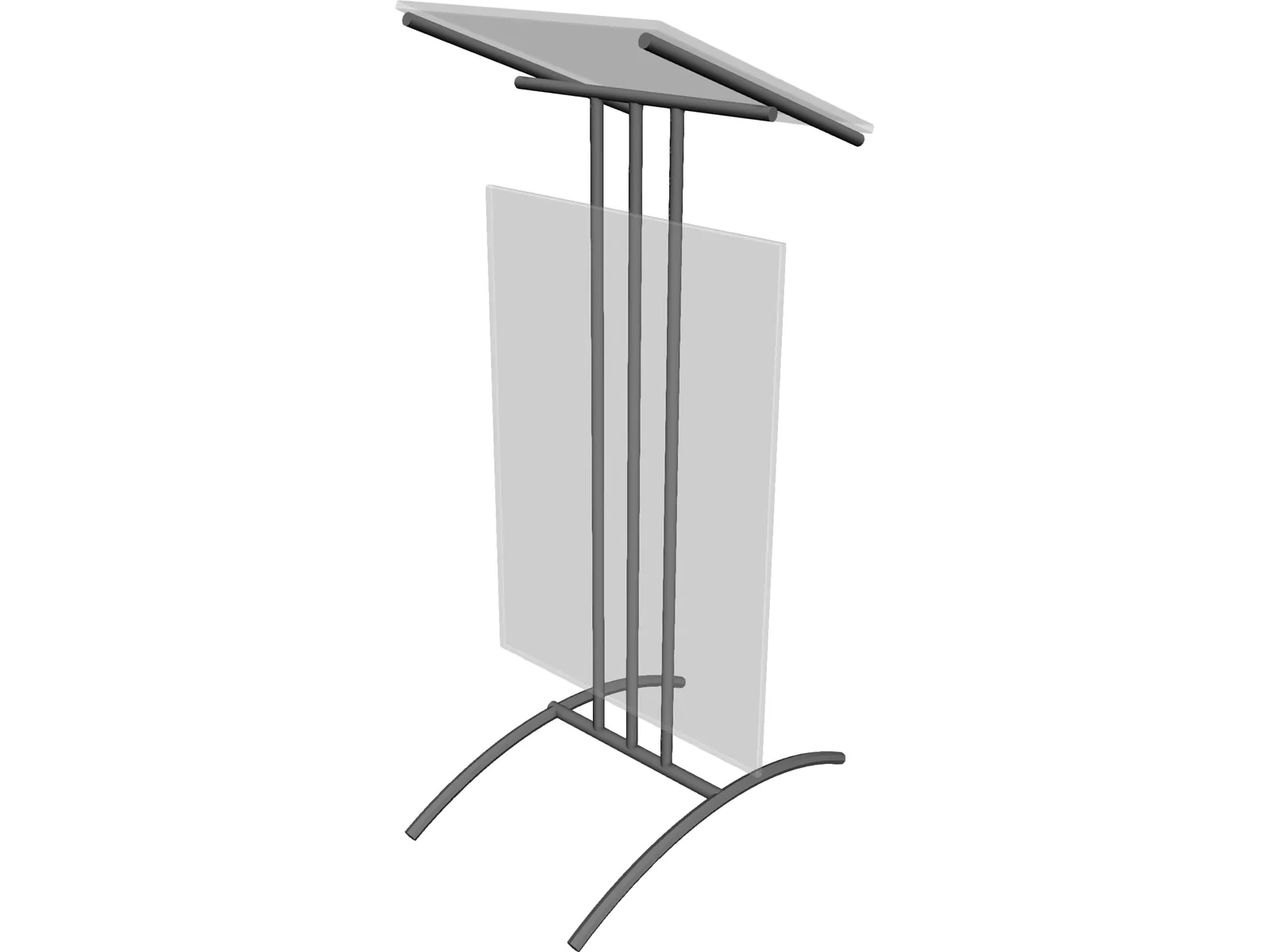 Glass Lectern Podium 3D Model main preview