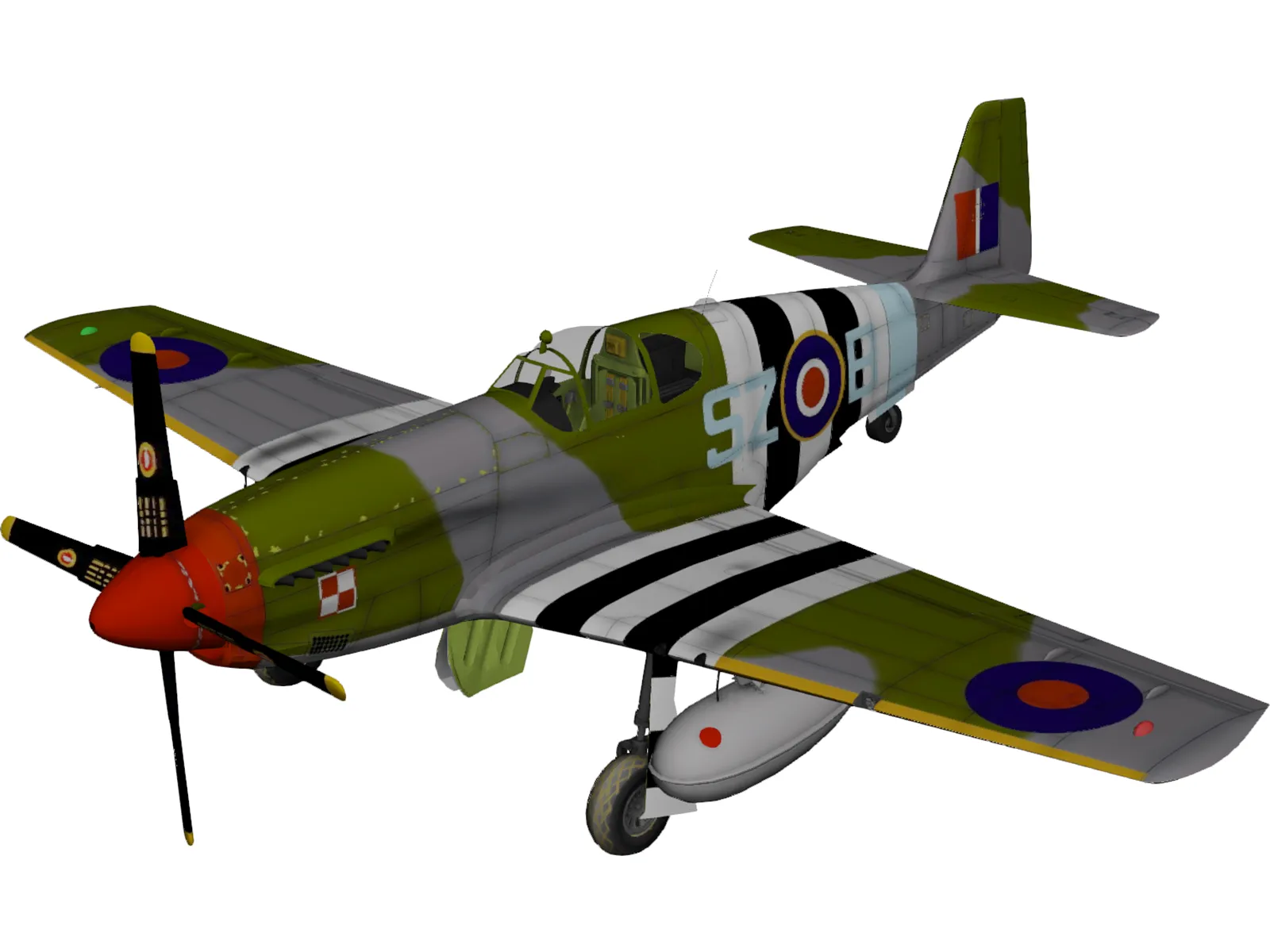 North American P-51 Mustang 3D Model main preview