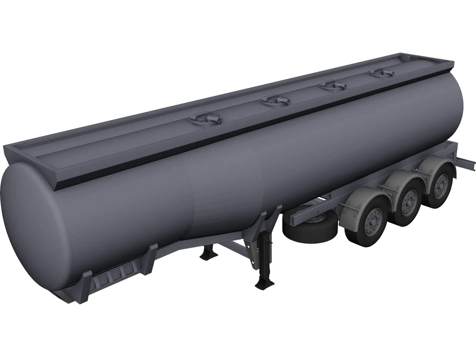 Tanker Semi Trailer 3D Model main preview