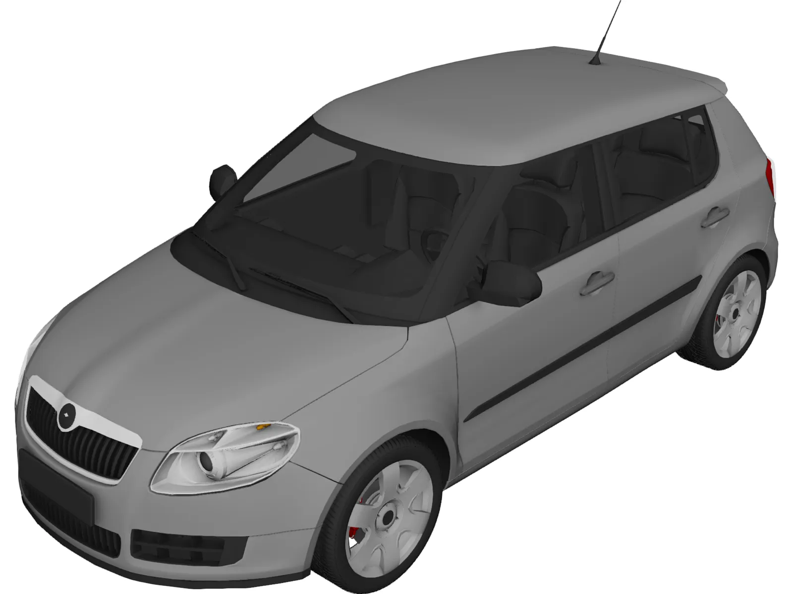 Skoda Fabia II (2010) 3D Model main preview