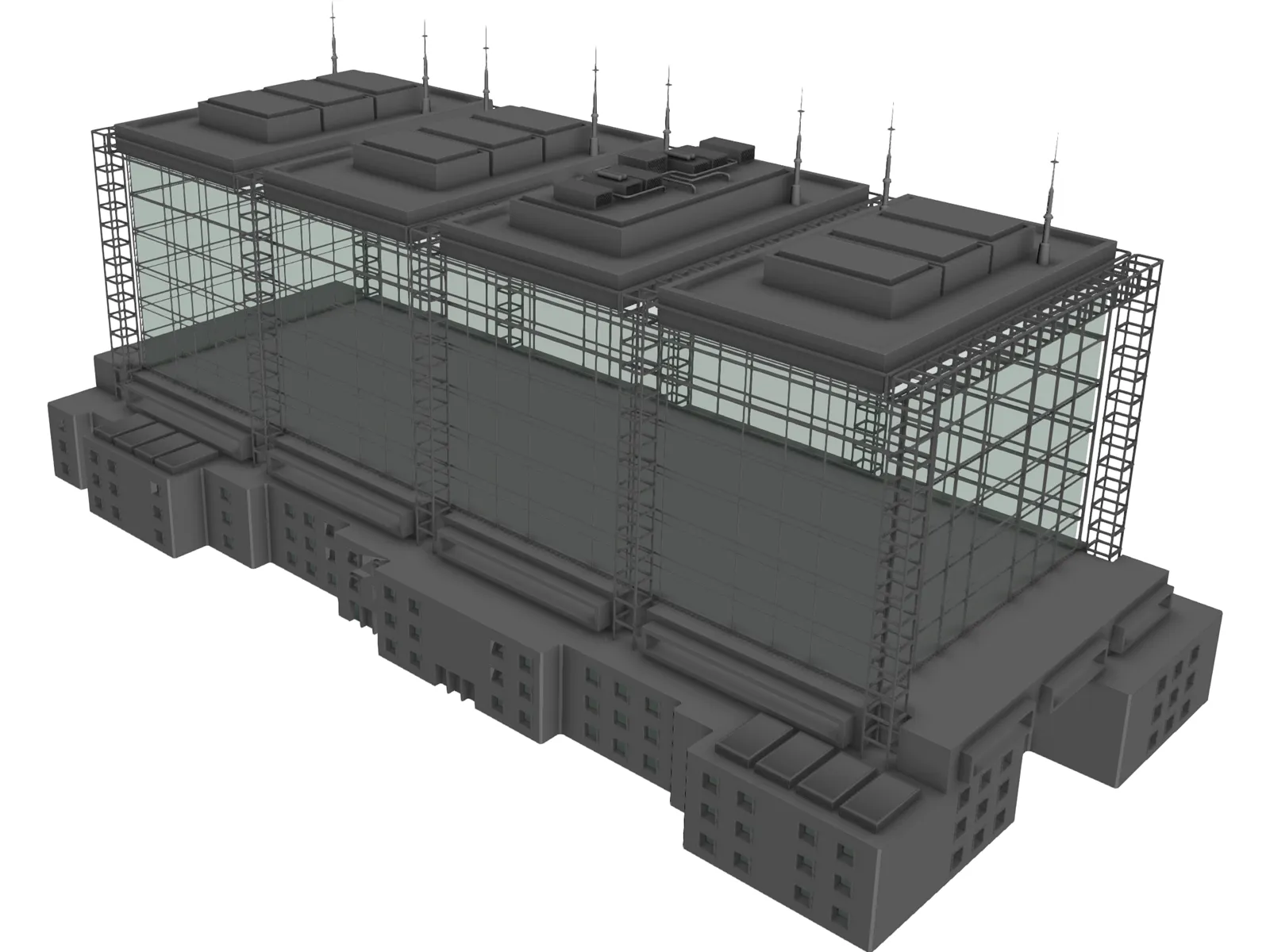 Exhibition Building 3D Model main preview