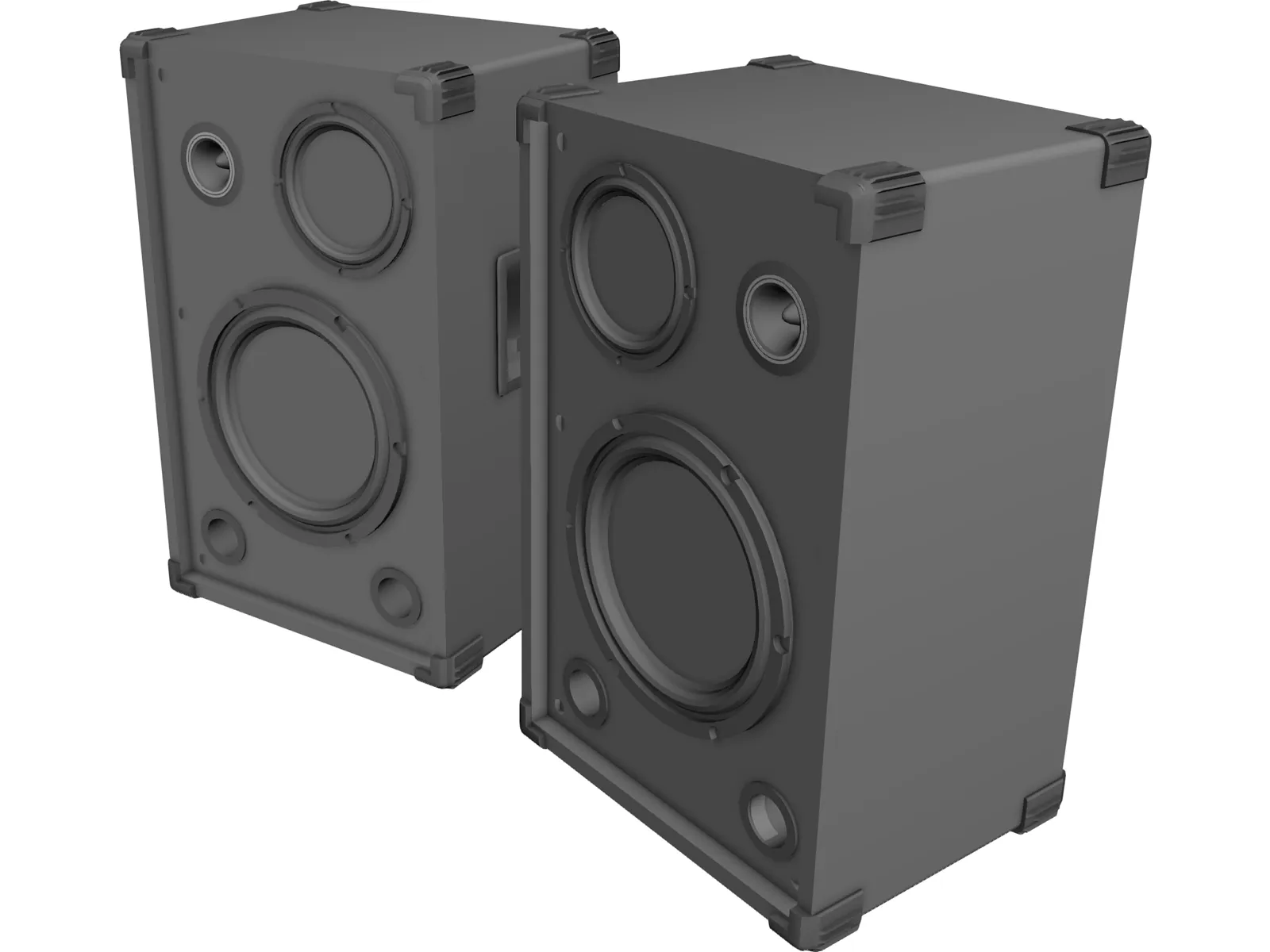 Speaker 3 Way Pair 3D Model main preview