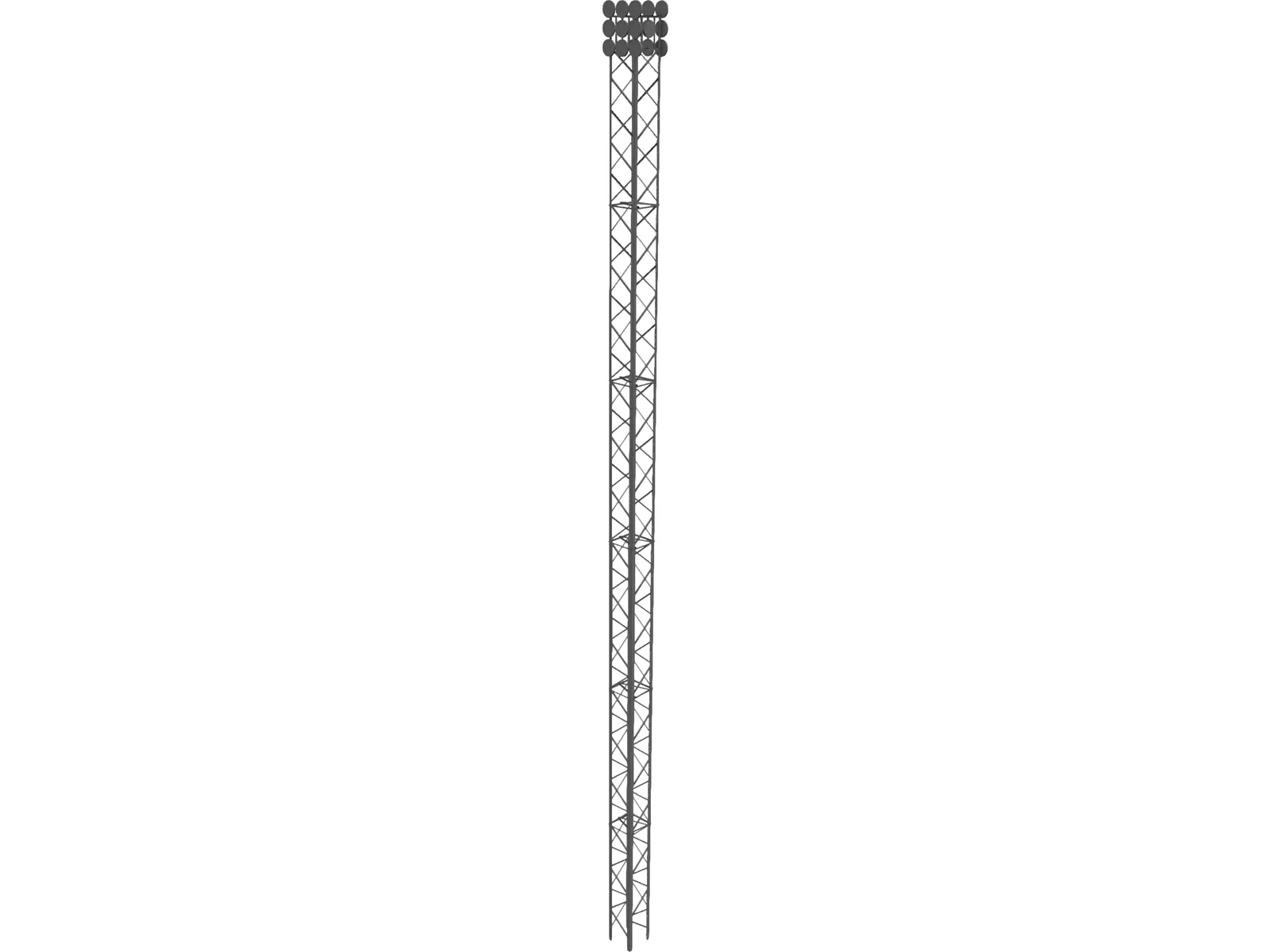 Self-Sustaining Steel Tower 36 Meters 3D Model main preview
