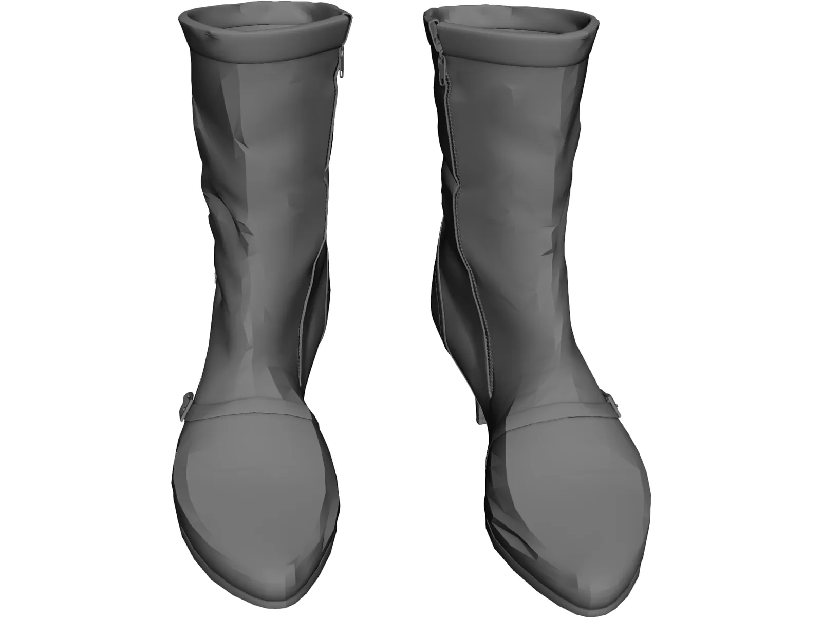 Woman Leather Boots 3D Model main preview