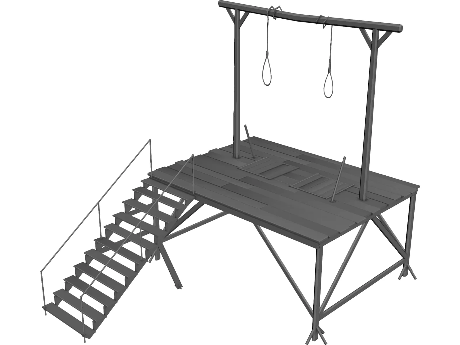 Woodern Gallows 3D Model main preview
