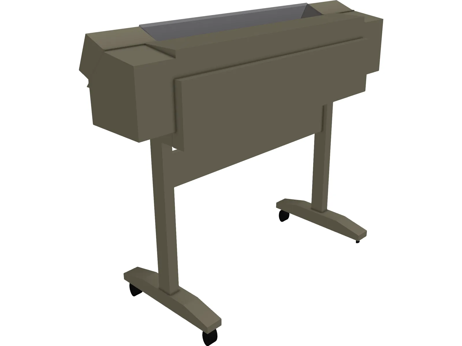 HP 750c Plotter 3D Model main preview
