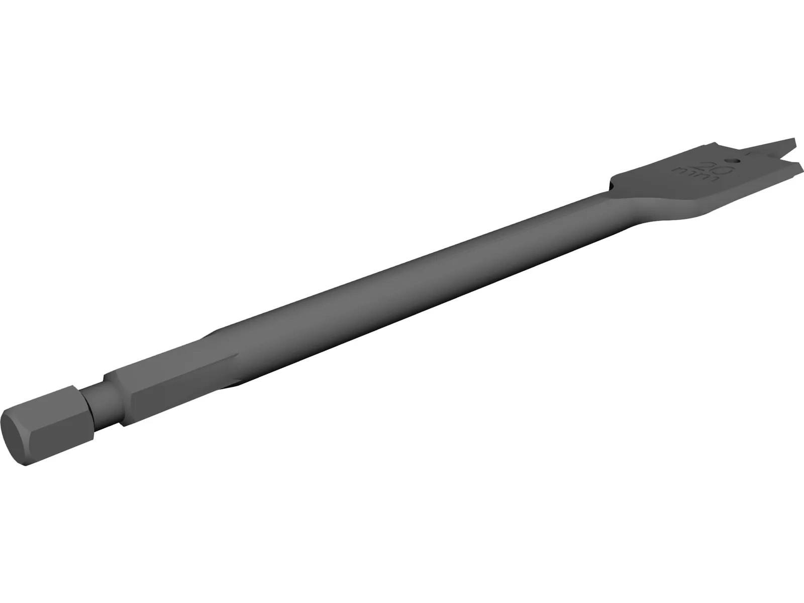 Flat Bit Drill 3D Model main preview