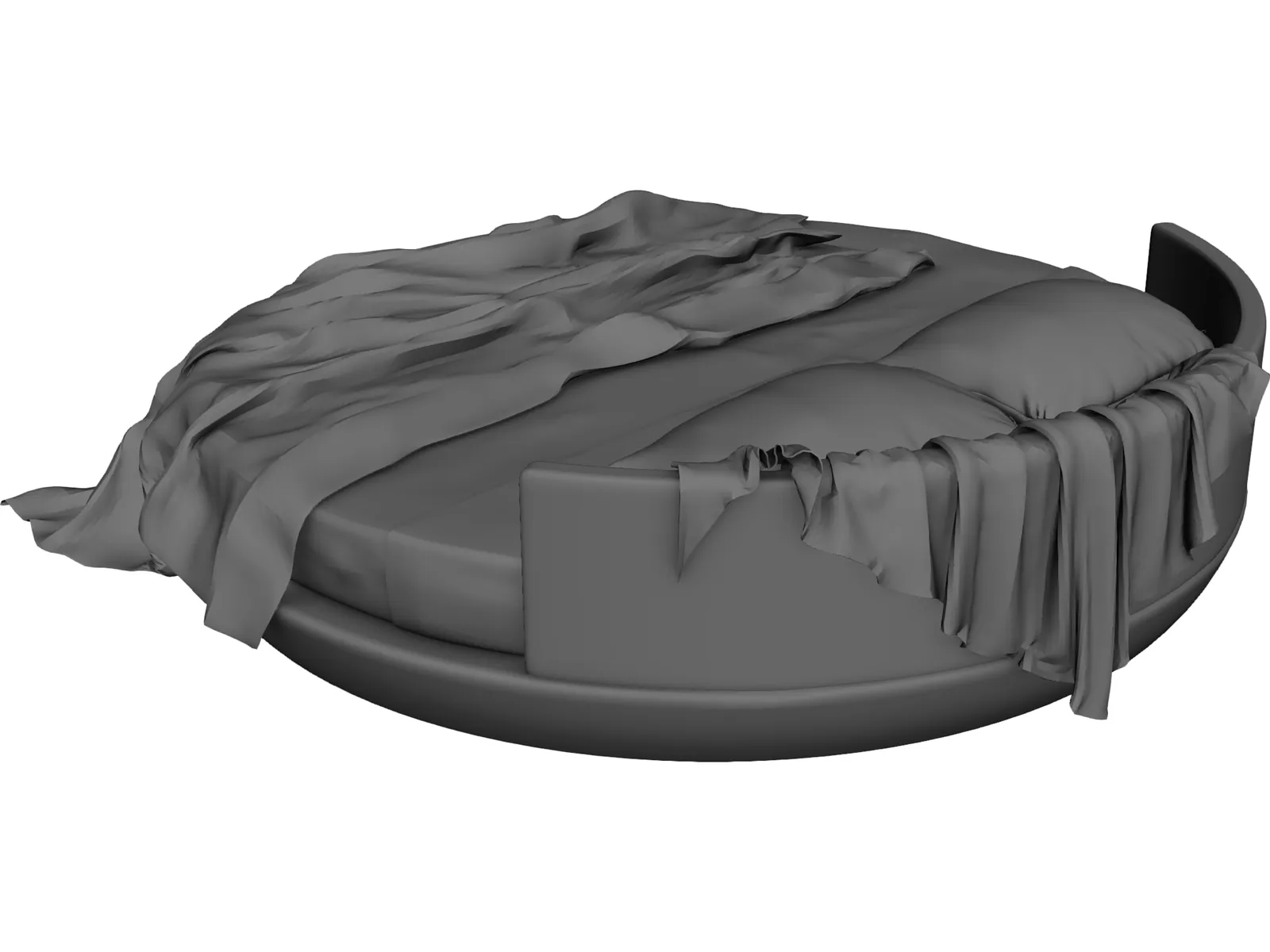 Round Bed 3D Model main preview