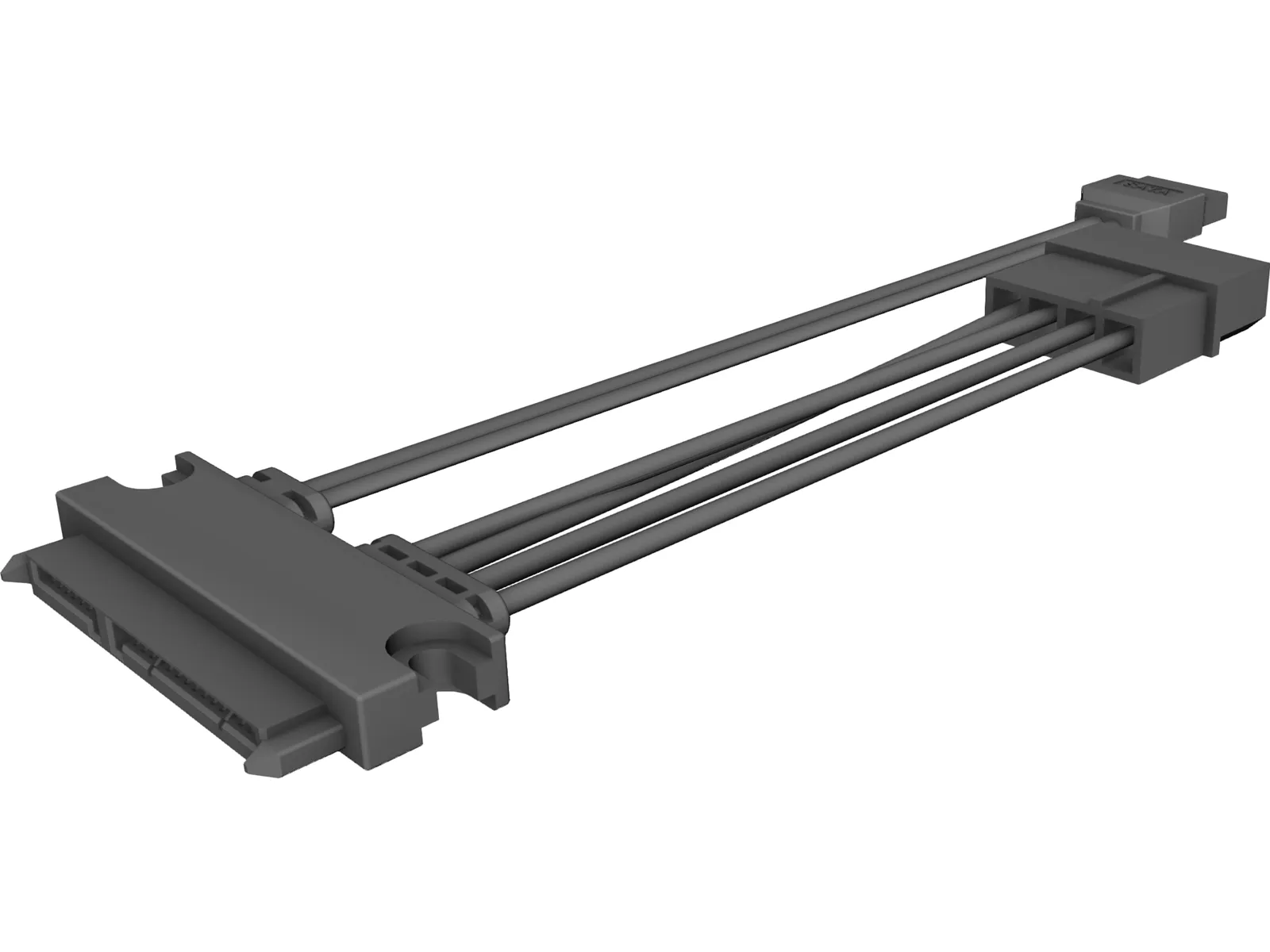 SATA 22-pin Cable 3D Model main preview