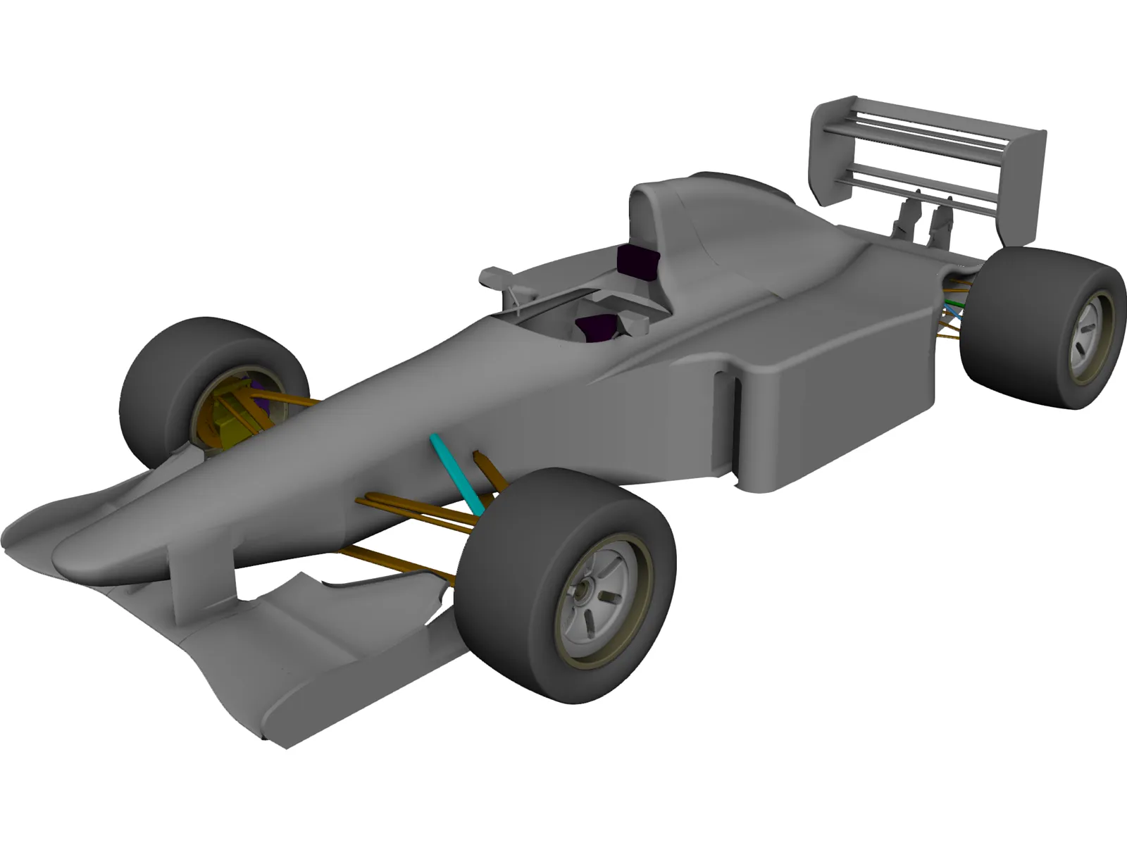 Sauber F1 Car 3D Model main preview