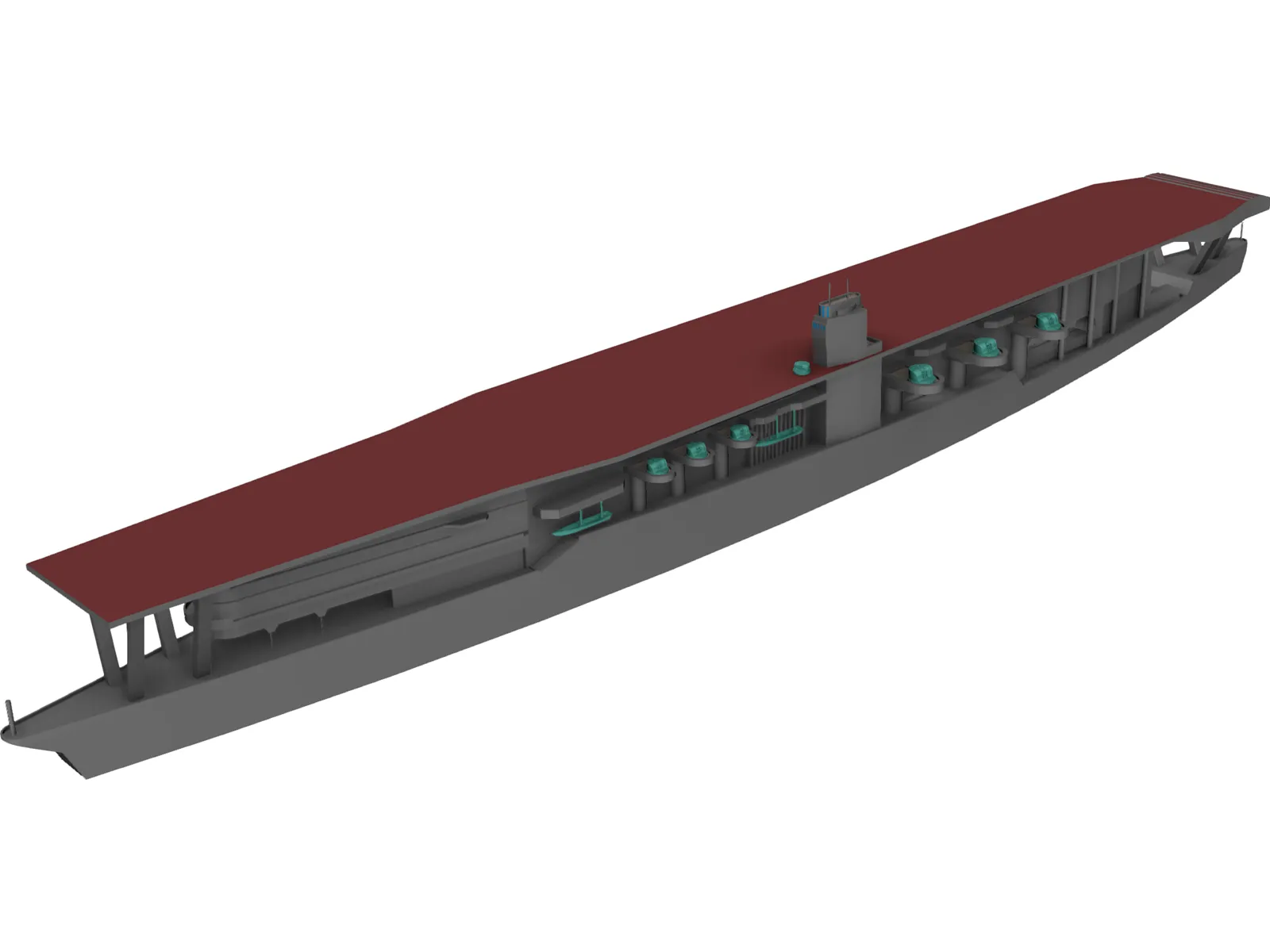 Akagi Aircraft Carrier 3D Model main preview