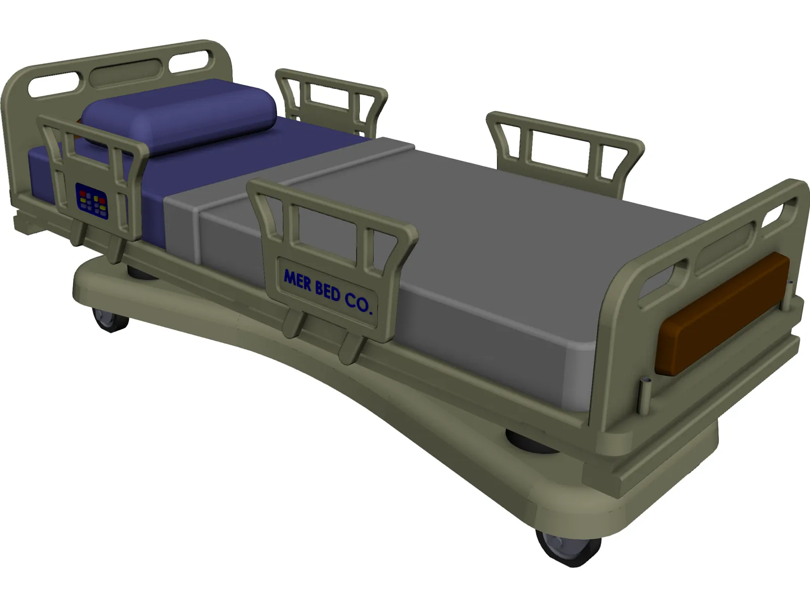 Hospital Bed 3D Model main preview