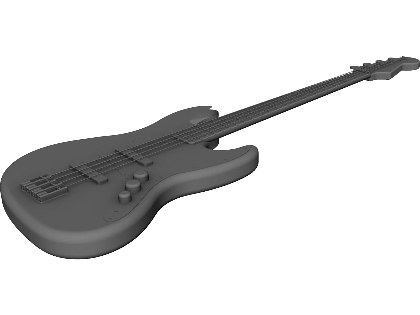 Bass Guitar Four String 3D Model main preview