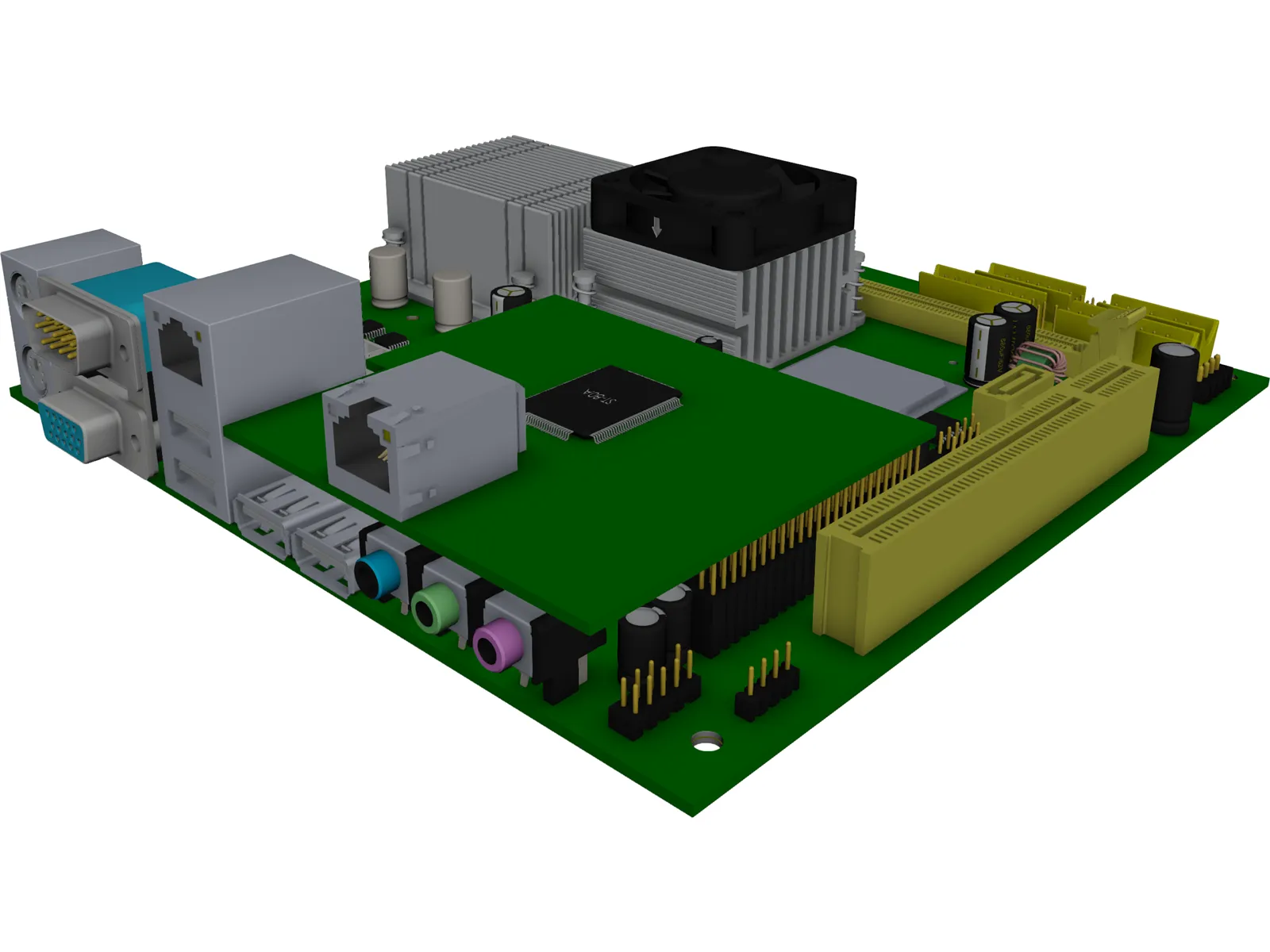 Motherboard Mini ITX 3D Model main preview