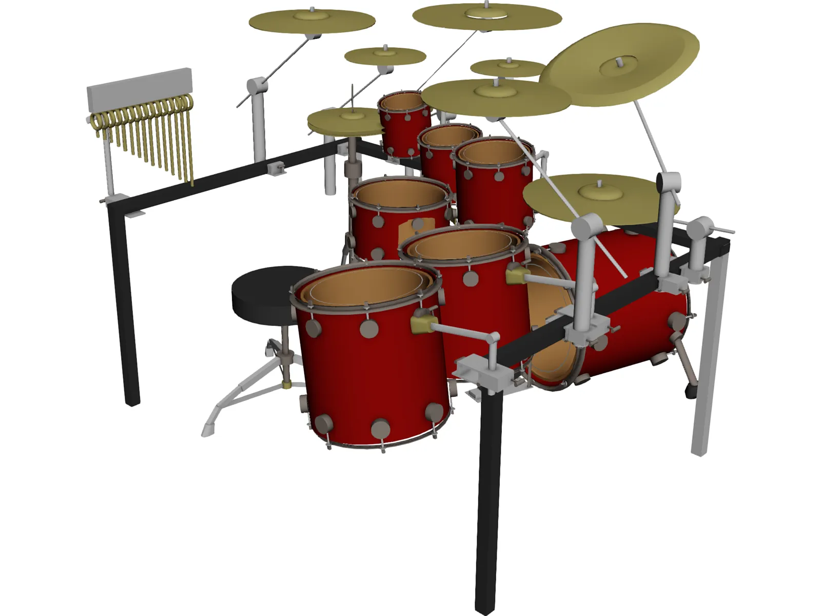 Drum Set 3D Model main preview