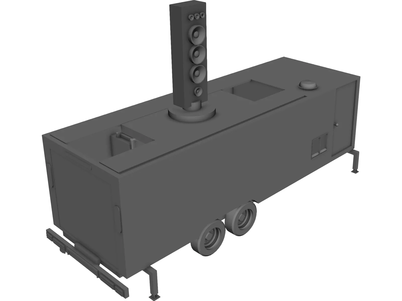 Trailer Speaker 3D Model main preview