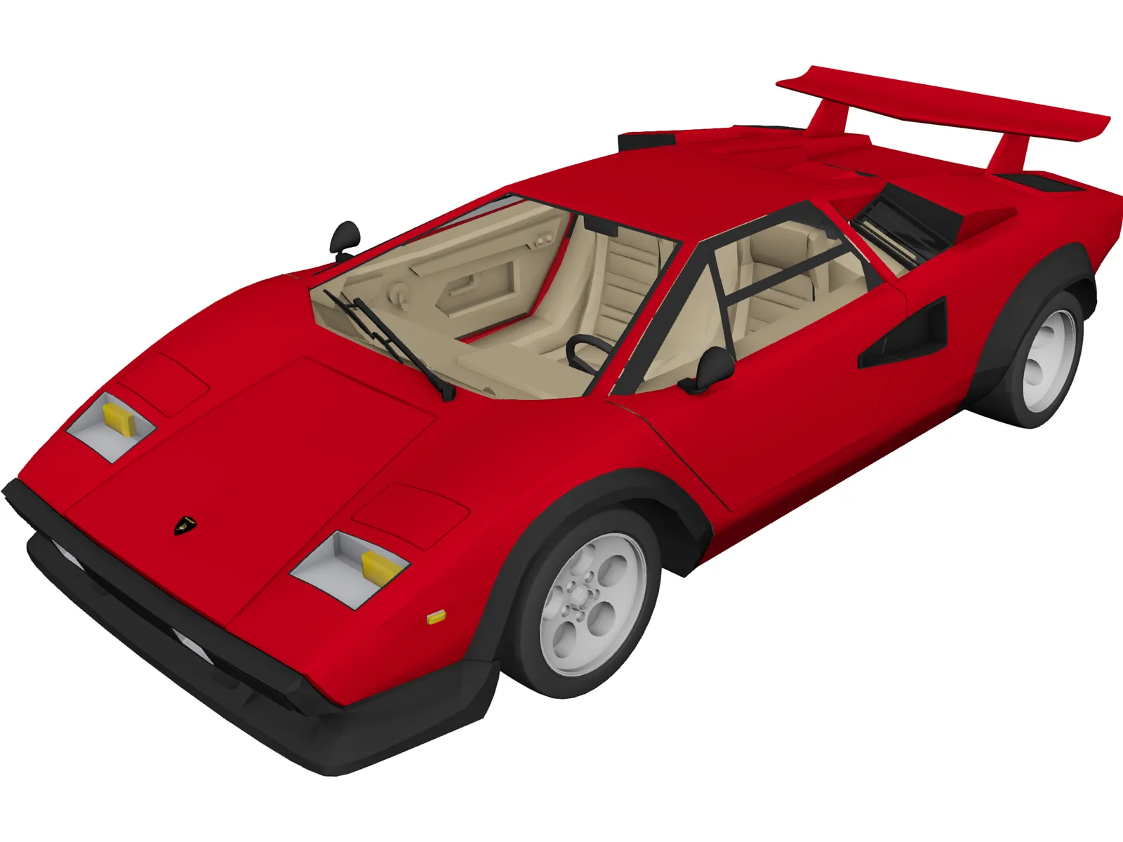 Lamborghini Countach LP500 3D Model main preview