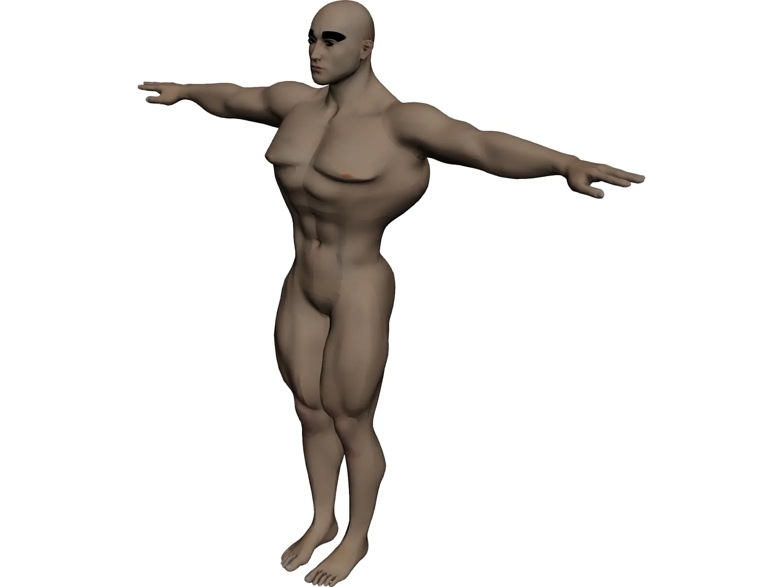 Athlete Big Guy 3D Model main preview
