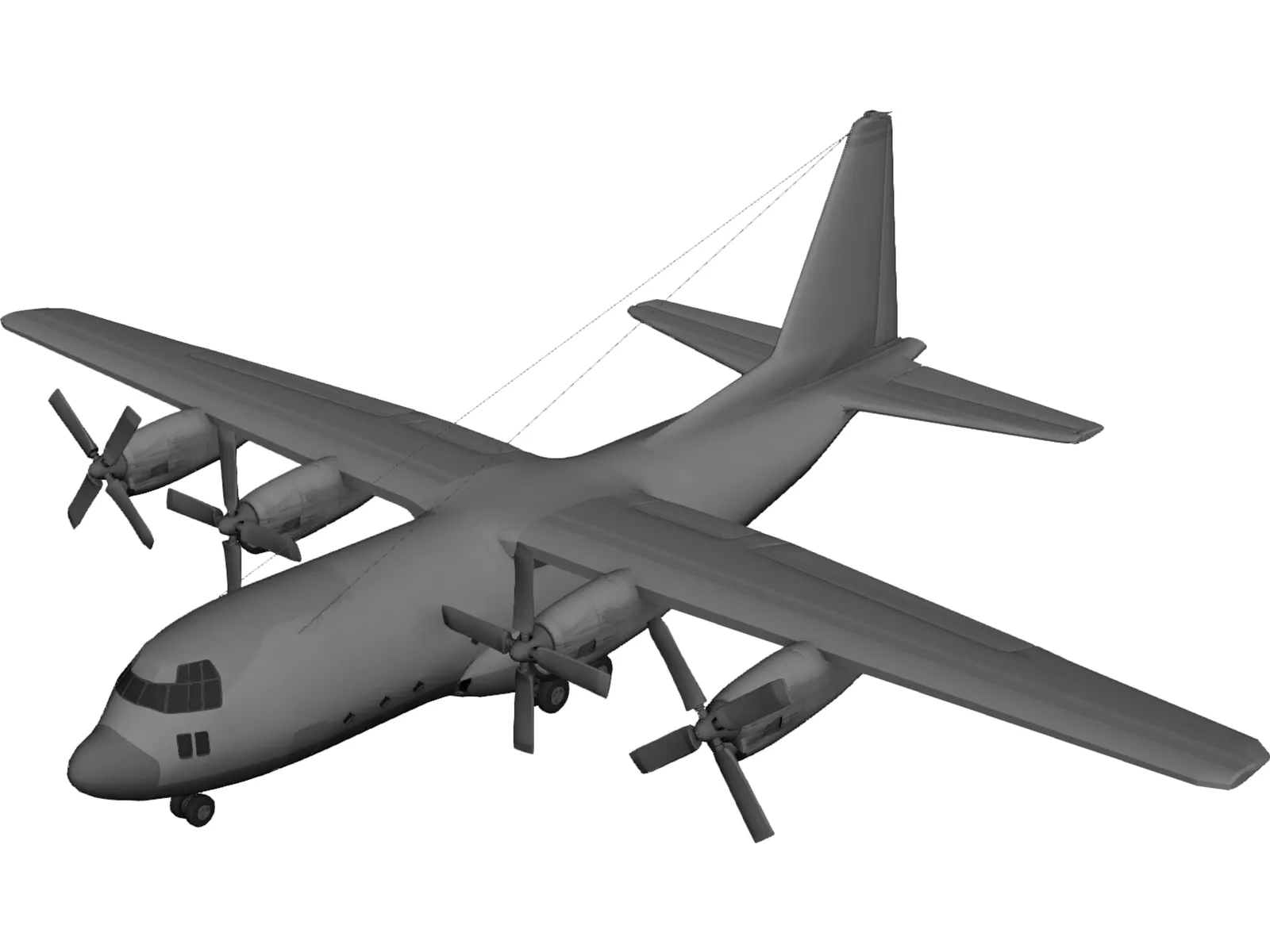 Lockheed C130 Cargo Plane 3D Model main preview